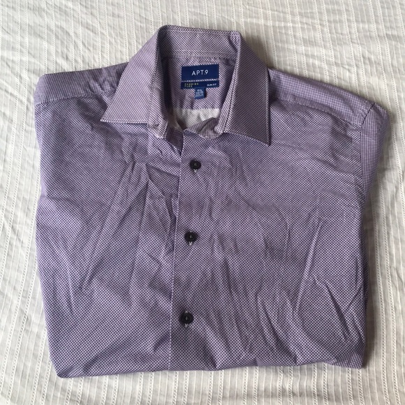 Apt. 9 Purple Patterned Button Up Long Sleeve - Picture 3 of 3